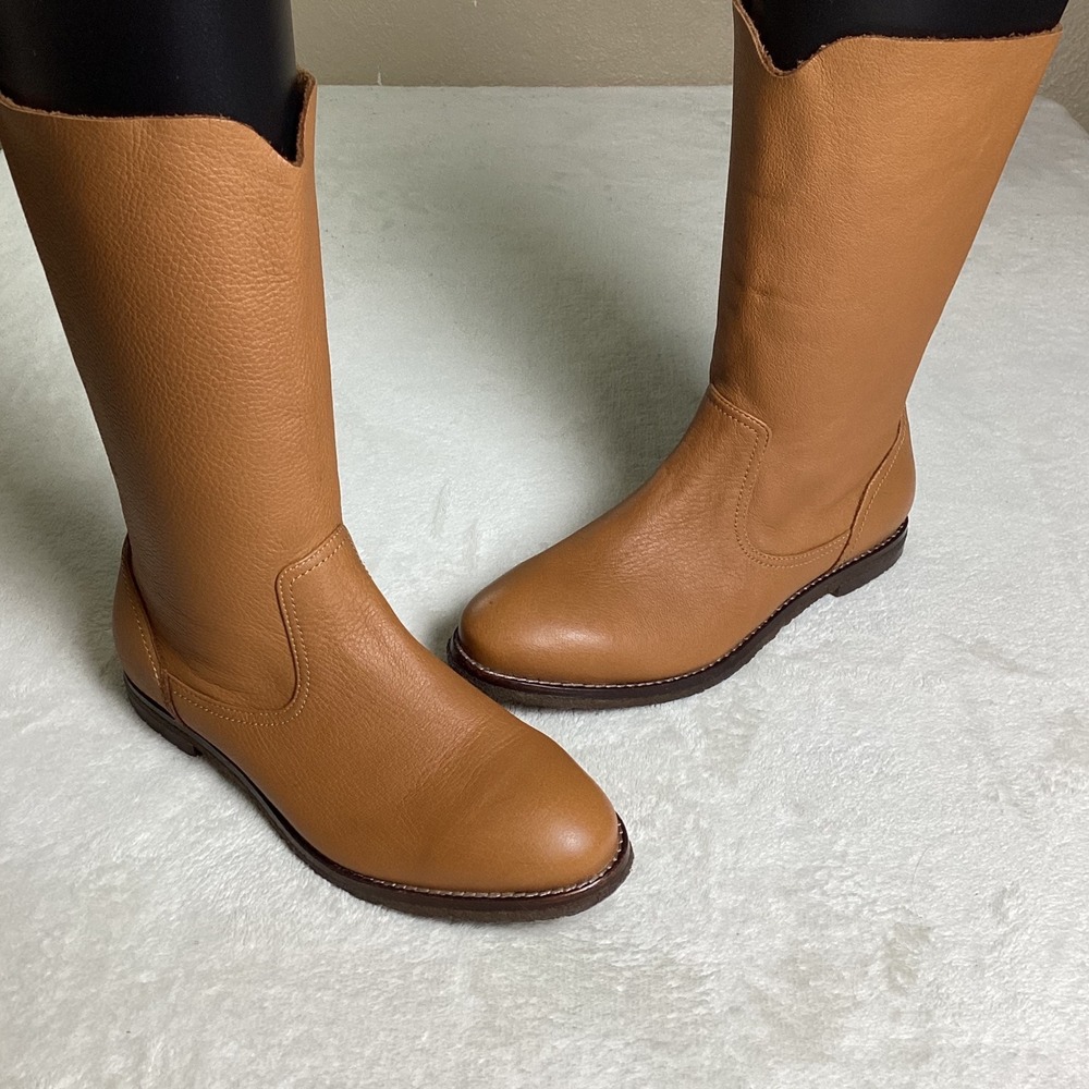 Trask Ava Women's Norwegian Elk Leather Midcalf Boots – Tan Brown – Size 6.5